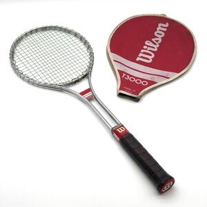 Wilson T3000 Tennis Racket Vintage Steel Racquet With Cover Chrome